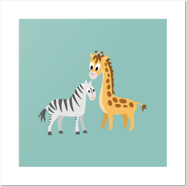 Baby Zebra and Giraffe Wall Art by AntiqueImages